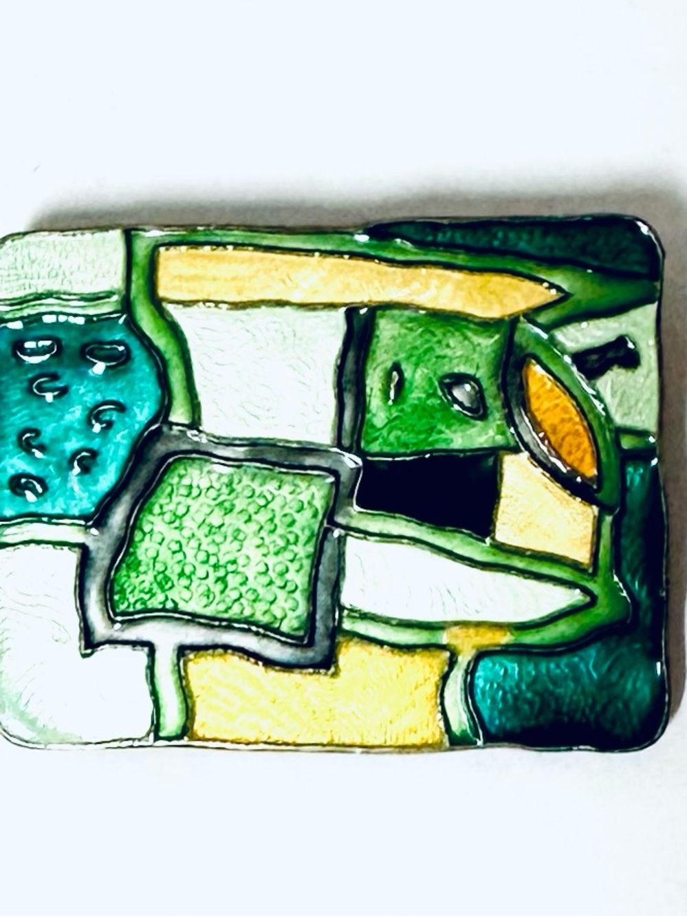 Sterling Silver David Anderson Four Seasons Enamel  Brooch Norway Rare vintage